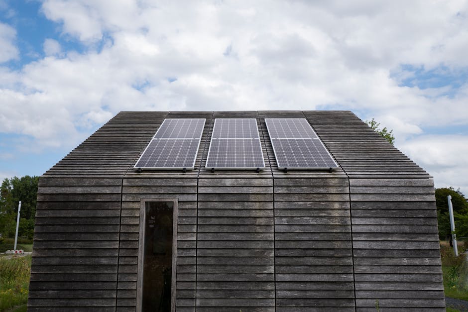 Sustainable home with renewable solar energy installation